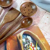 ست قاشق دکوری به سفارش خانم پورمهر چوب گردو 28 سانتی کد sefareshi08