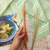 کفگیر کوکو و کیک چوبی دستساز بارلی چوب راش 29 سانتی کد bar0167