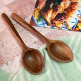 قاشق آشپزی چوبی دستساز بارلی مدل نیکو 25 سانتی چوب گردو کد bar0300