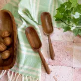 قاشق آجیل جدید بارلی (1عدد) دست ساز مدل لونا چوب گردو 20 سانتی کد bar0296