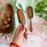 قاشق آجیل جدید بارلی (1عدد) دست ساز مدل لونا چوب گردو 20 سانتی کد bar0296