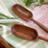 قاشق آجیل جدید بارلی (1عدد) دست ساز مدل لونا چوب گردو 20 سانتی کد bar0296
