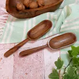 قاشق آجیل جدید بارلی (1عدد) دست ساز مدل لونا چوب گردو 20 سانتی کد bar0296