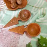 قاشق آجیل خوری جدید بارلی چوب (1عدد) دست ساز برنج نشان مدل آلین چوب راش 16 سانتی کد bar0056