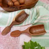 قاشق آجیل جدید چوب گردو (1عدد) 17 سانتی مدل زریا مناسب آجیل خوری متوسط و بزرگ کد bar0055
