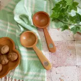 قاشق آجیل خوری جدید بارلی چوب (1عدد) دست ساز سکه شاهی نشان مدل شاهان چوب راش 17 سانتی کد bar0057