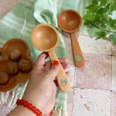 قاشق آجیل خوری جدید بارلی چوب (1عدد) دست ساز سکه شاهی نشان مدل شاهان چوب راش 17 سانتی کد bar0057