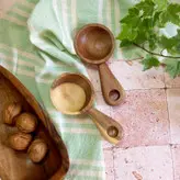 قاشق آجیل خوری جدید بارلی (1عدد) دست ساز مدل لاویا چوب گردو 15 سانتی کد bar0294