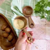 قاشق آجیل خوری جدید بارلی (1عدد) دست ساز مدل لاویا چوب گردو 15 سانتی کد bar0294
