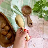 قاشق آجیل خوری جدید بارلی (1عدد) دست ساز مدل لاویا چوب گردو 15 سانتی کد bar0294