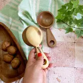 قاشق آجیل خوری جدید بارلی (1عدد) دست ساز مدل لاویا چوب گردو 15 سانتی کد bar0294