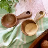 قاشق آجیل خوری جدید بارلی (1عدد) دست ساز مدل لاویا چوب گردو 15 سانتی کد bar0294