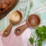 قاشق آجیل خوری جدید بارلی (1عدد) دست ساز مدل لاویا چوب گردو 15 سانتی کد bar0294