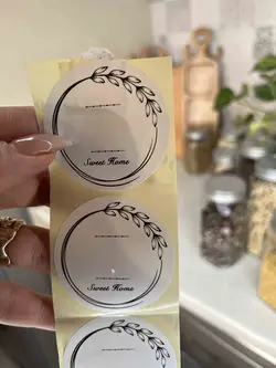 برچسب بدون نوشته دایره ای شکل ضد آب(مناسب شیشه حبوبات)