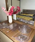 استند آرایشی دوطبقه رویه دار چرخان