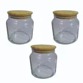 بانکه مدل حبوبات درب چوبی کد 306 مجموعه 3 عددی