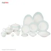 سرویس 102 پارچه چینی زرین ایران سری ایتالیا اف مدل سپید صدف درجه یک