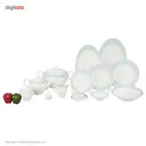 سرویس 102 پارچه چینی زرین ایران سری ایتالیا اف مدل سپید صدف درجه یک