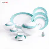 سرویس 102 پارچه چینی زرین ایران سری ایتالیا اف مدل سپید صدف درجه یک