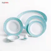 سرویس 102 پارچه چینی زرین ایران سری ایتالیا اف مدل سپید صدف درجه یک