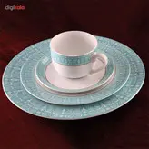 سرویس 102 پارچه چینی زرین ایران سری ایتالیا اف مدل سپید صدف درجه یک