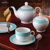 سرویس 102 پارچه چینی زرین ایران سری ایتالیا اف مدل سپید صدف درجه یک