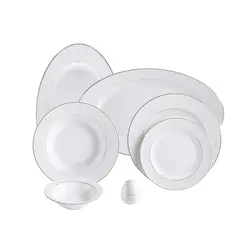 سرویس غذاخوری 28 پارچه چینی زرین ایران مدل سپید صدف درجه یک