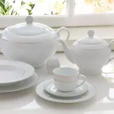 سرویس غذاخوری 28 پارچه چینی زرین ایران مدل سپید صدف درجه یک