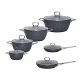 سرویس پخت و پز 12 پارچه ام جی اس مدل دسته استیل کد 800307