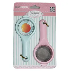 جدا کننده زرده تخم مرغ و صافی چای مدل سان کوک بسته 2 عددی