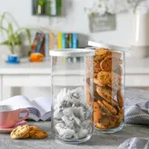 بانکه حبوبات شیشه ای جفتی مدل DUO برند لاو ترکیه رد دو سایز مختلف _ شناسه سایز بزرگ و کوچک به ترتیب : DUO140 و ِDUO100