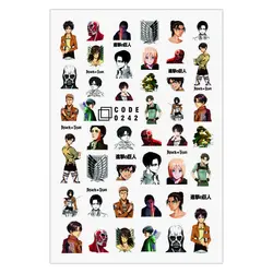 برچسب لنز ناخن مدل انیمه اتک آن تایتان کد 242