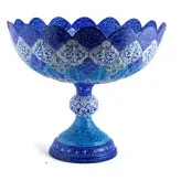 میوه خوری آجیل خوری کاسه پایه دار مینا کاری 26 سانتی صنایع دستی