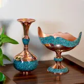 کشکول فیروزه کوبی 20 سانتی شکلات خوری یا آجیل خوری صنایع دستی سایروس