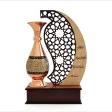 تندیس یا نماد گلدان 16 مس و خاتم صنایع دستی و یاد بود و دکوری و کادویی مناسبتی و تبلیغاتی و هدیه و