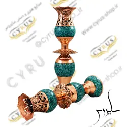 لاله فیروزه کوبی 43 سانتی قلم زنی شده شبکه بری چراغ نفتی فیروزه کوبی