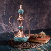 گلاب پاش بزرگ 35 سانتی فیروزه کوبی هنر مس و فیروزه کوبی نیشابور