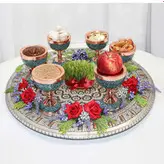 ست هفت سین فیروزه کوبی نیشابور هفت سین عید نوروز مس و فیروزه کوبی هفت سین صنایع دستی سایروس سین عید