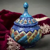 قندان مینا کاری 15 سانتی و شکلات خوری و گز خوری