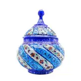 قندان مینا کاری 15 سانتی و شکلات خوری و گز خوری