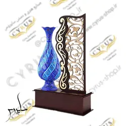 تقدیر نامه صنایع دستی تندیس گلدان مینا کاری 16 سانتی‌ صنایع دستی سایروس