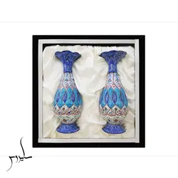هدیه شرکتی پک جفت گلدان مینا کاری هدیه جعبه و گلدان 16 مینا کاری هدیه سازمانی و هدیه شرکتی و هدیه اداری صنایع دستی سایروس