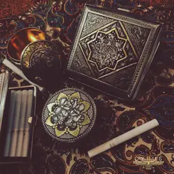 جا سیگاری قلم زنی جای سیگاری مردانه مناسب هدیه مردانه جا سیگاری و جای کارتی و کیف پول قلم زنی صنایع دستی سایروس