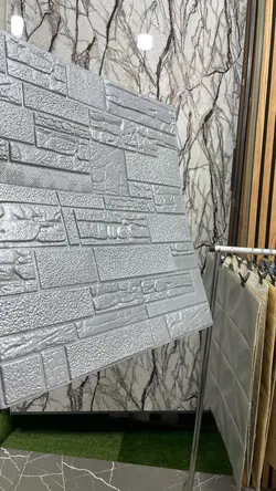 دیوار پوش فومی پشت چسب دار آنتیک رنگ طوسی