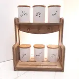ست بانکه سرامیکی و استند چوبی مدل 054