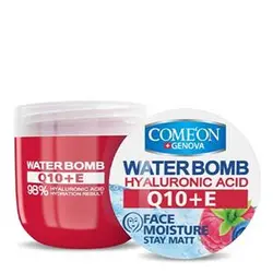 ژل کرم آبرسان ویتامین ای و کیوتن واتربمب کامان حجم 200 میلی لیتر Comeon Water Bomb Face Cream Q10+E Moisture 200ml