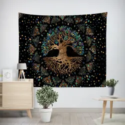 پوستر پارچه ای طرح تپستری هندی درخت کد T12