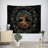 پوستر پارچه ای طرح تپستری هندی درخت کد T12