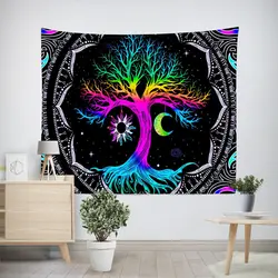 پوستر پارچه ای طرح تپستری هندی درخت کد T11