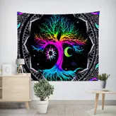 پوستر پارچه ای طرح تپستری هندی درخت کد T11